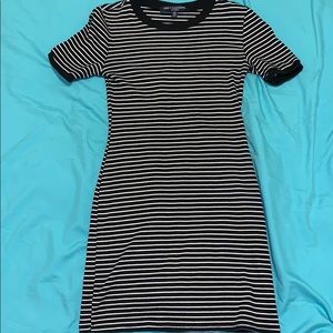 Black and White Striped Bodycon Dress